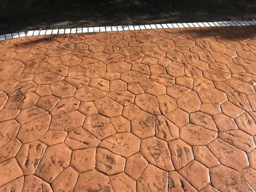 Stamped concrete in a river stone pattern with irregular stones, photo 8