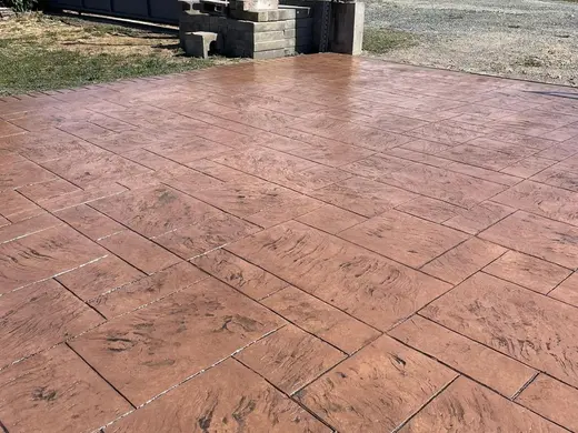 Stamped concrete in a stone slab pattern with slate texture, photo 18